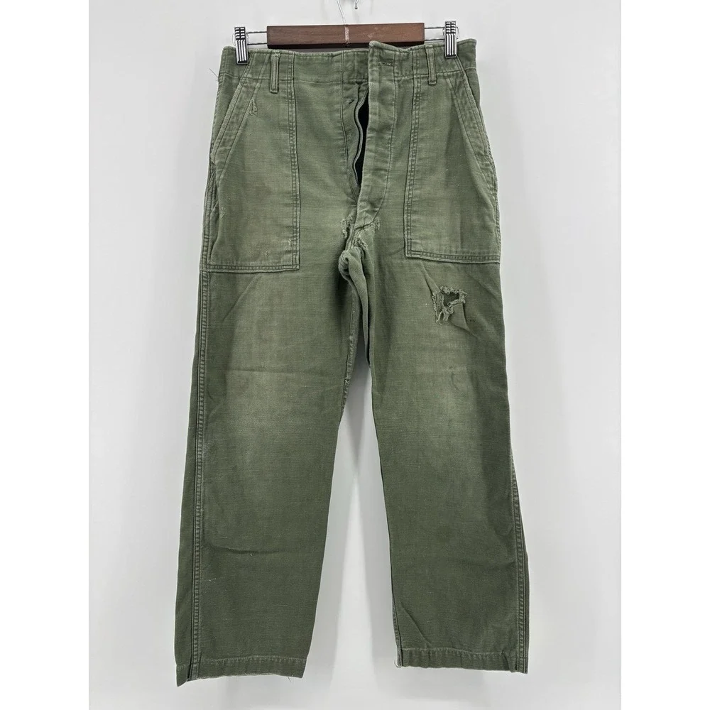 US Army OG-107 Type I Fatigue Pants Trousers Vietnam Cotton Sateen Green 30x28